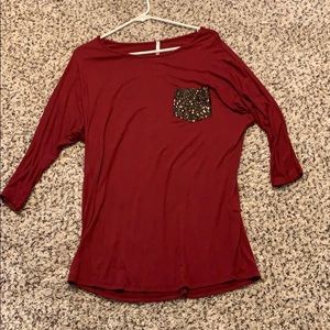 Maroon 3/4 sleeve top